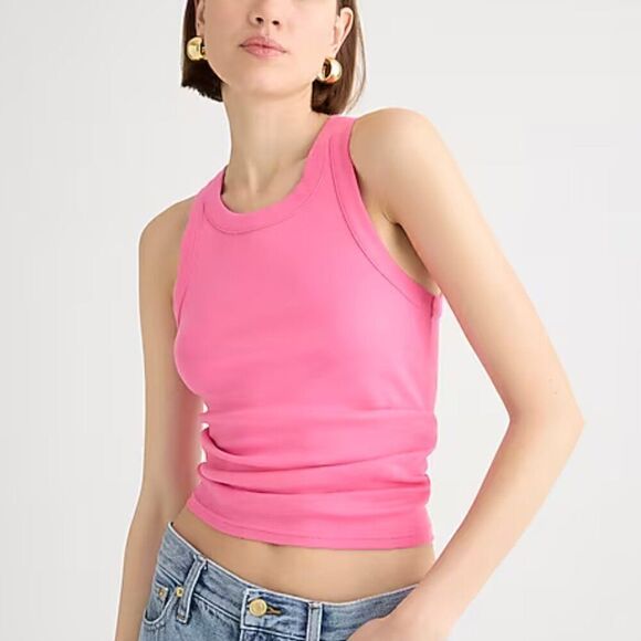 J. crew Pink Perfect Fit high-neck tank Top size XS NWT - Picture 1 of 12